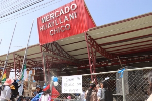 ALCALDE PEDRO GUTI&Eacute;RREZ ENTREGA UN MERCADO EN BENEFICIO DE M&Aacute;S DE 60 COMERCIANTES Y LOS VECINOS DE LA OTB HUAYLLANI CHICO DEL DISTRITO 4 DE SACABA