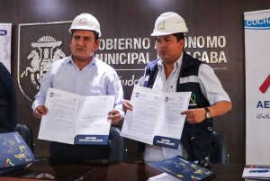 ALCALDE DE SACABA PEDRO GUTI&Eacute;RREZ FIRM&Oacute; 4 CONVENIOS CON LA AEV PARA LA CONSTRUCCI&Oacute;N DE 140 VIVIENDAS