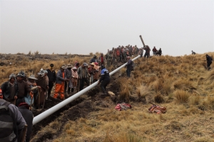 TRABAJO COMUNITARIO PERMITE DOTAR DE AGUA A LOS POBLADORES DE LA SUBCENTRAL AGUIRRE II EN SACABA