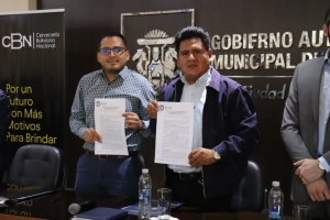 LA ALCALD&Iacute;A DE SACABA Y CBN FIRMAN UN CONVENIO PARA LA DONACI&Oacute;N DE 2 SISTEMAS BIOL&Oacute;GICOS NATURALES PARA LAS UNIDADES EDUCATIVAS LARATY Y PAMPILLA
